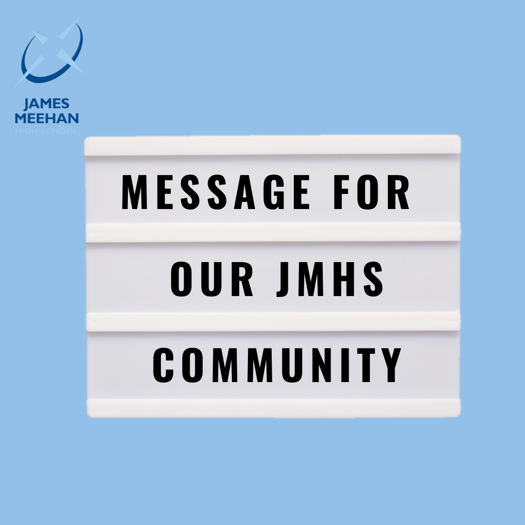 lightbox announcement, message for JMHS community